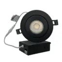 Ultra-slim recessed LED gimbal ceiling light 4" 9W 950lm 5 adjustable CCT black finish