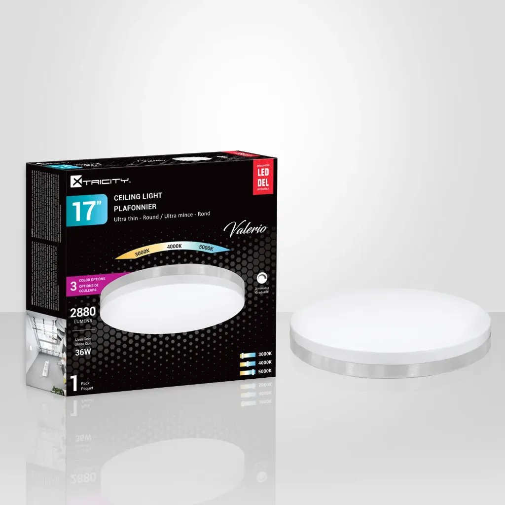 [XTR-1-69976] Valerio Plafonnier en surface rond 17" DEL 36W 2880lm 3 CCT sélectionnable