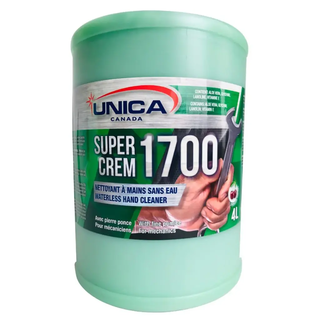 [UNI-S1704J] Super Crem 1700 Nettoyant à mains sans eau avec pierre ponce 4L jug