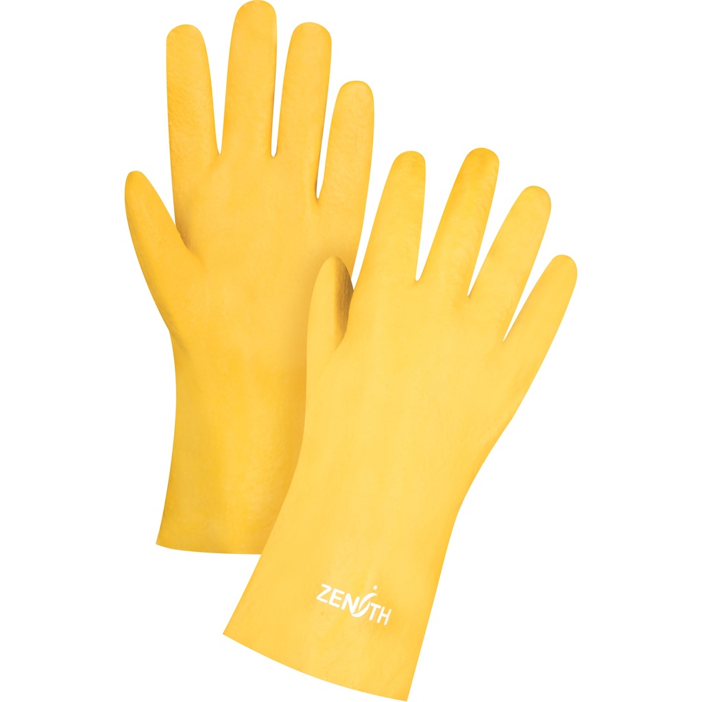 [ZEN-SEE797] Gants à fini rugueux et résistants aux produits chimiques taille 9 PVC poignet Manchette doublure Interlock