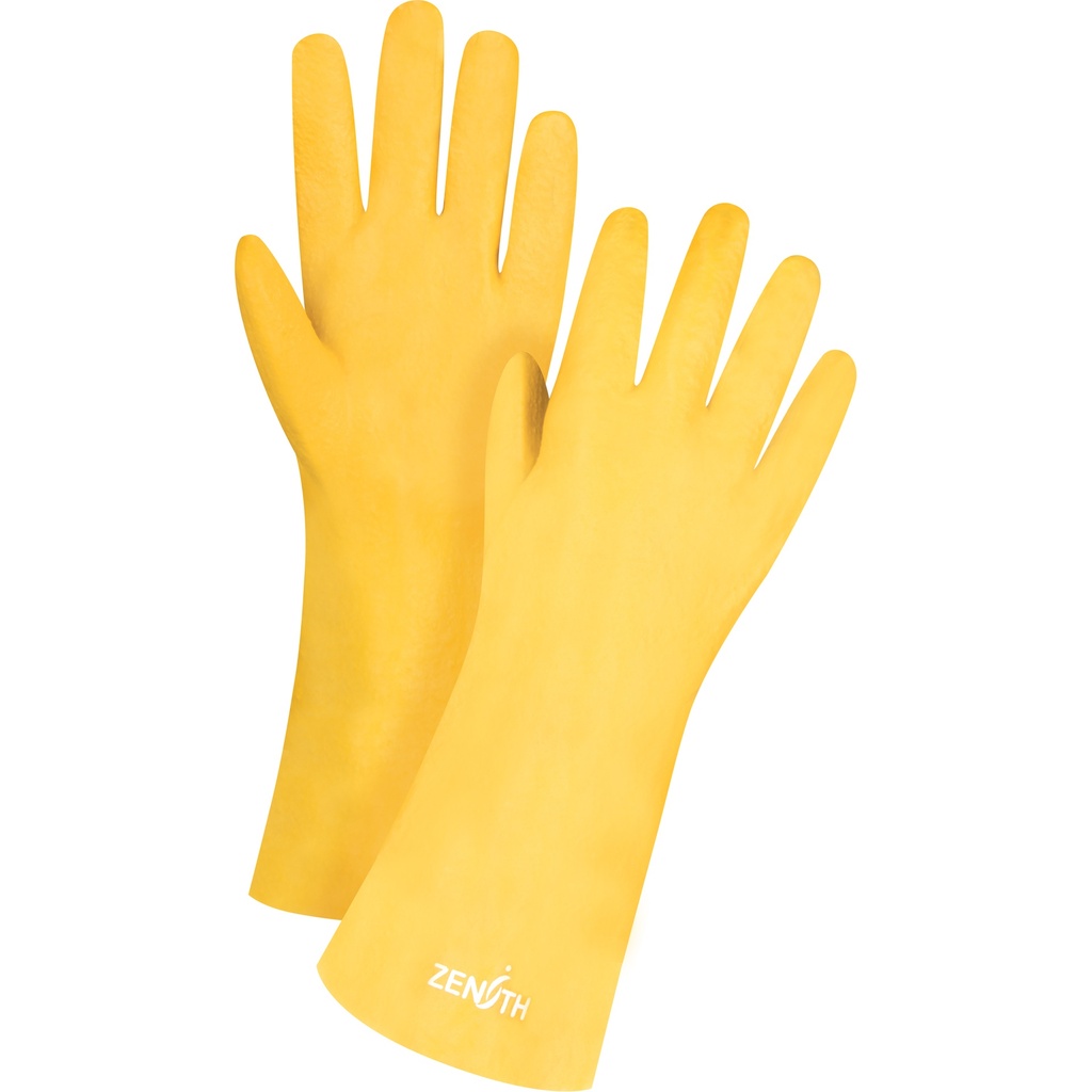 Gants à fini rugueux et résistants aux produits chimiques taille 9 PVC poignet Manchette doublure Interlock