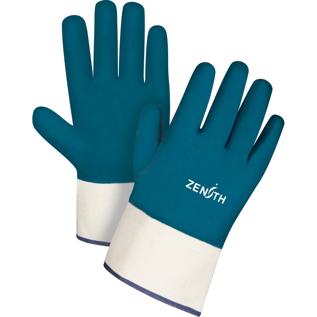 [ZEN-SAN446] Gants à poignet de sécurité de poids lourd taille 2T-Grand/11 Coton paume enduite de Nitrile doublure Jersey