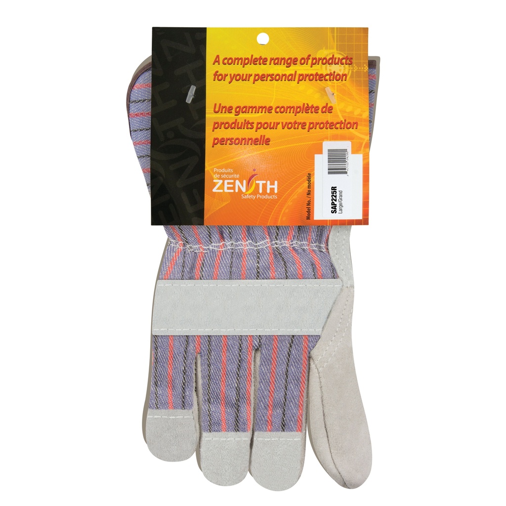 [ZEN-SAP225R] Gants d'ajusteur à paume renforcée de première qualité taille Grand poignet Sécurité doublure Coton