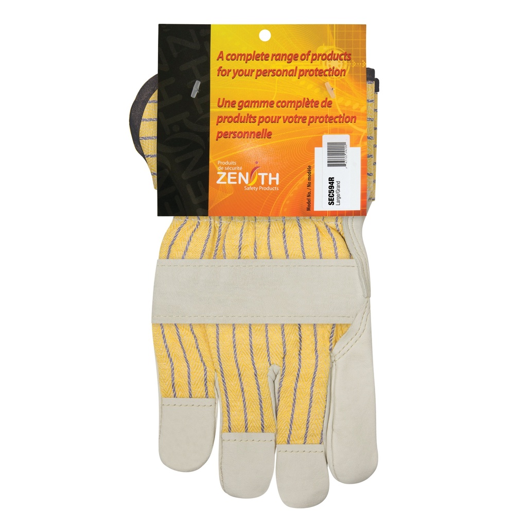 [ZEN-SEC594R] Gants d'ajusteur à paume renforcée taille Grand poignet Sécurité doublure Coton