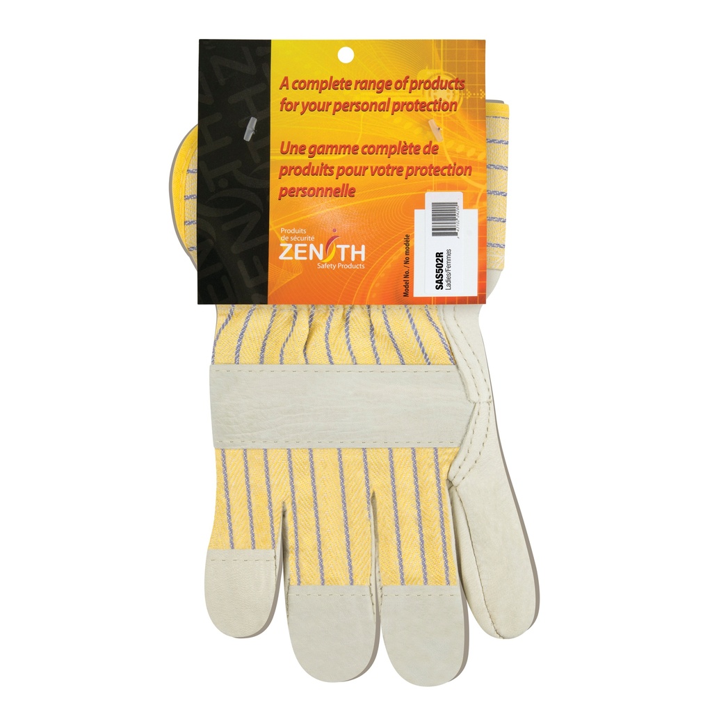 [ZEN-SAS502R] Gants d'ajusteur à paume sèche d'usage standard taille Dames poignet Sécurité doublure Coton