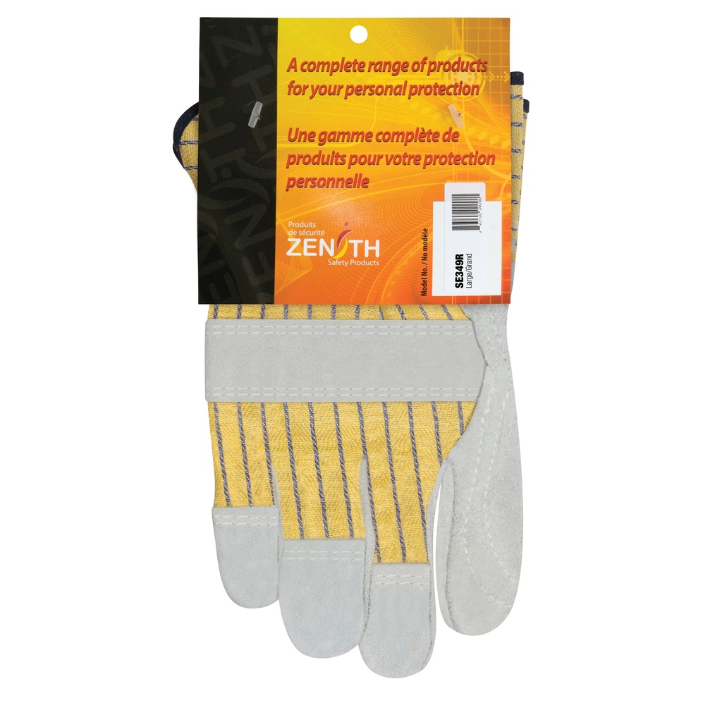 [ZEN-SE349R] Gants d'ajusteur avec paume double supérieure taille Grand poignet Sécurité doublure Coton