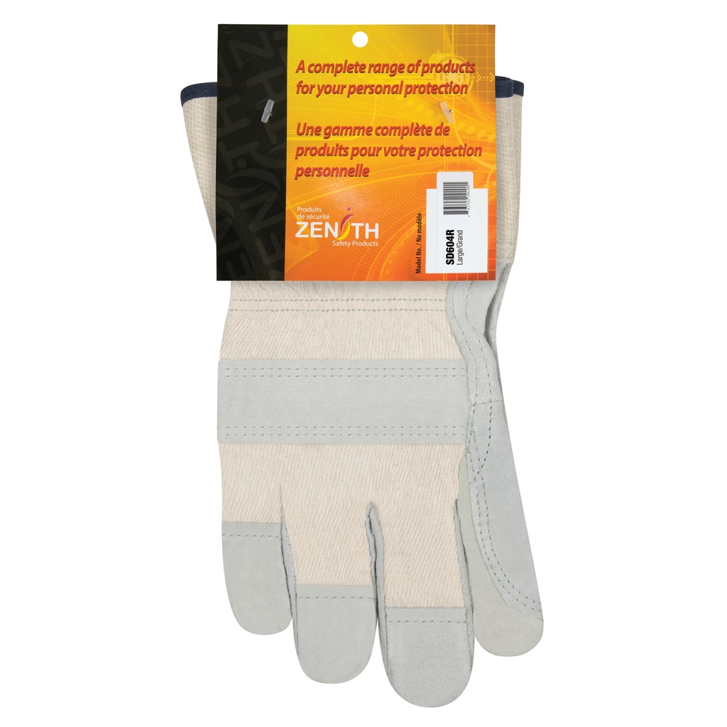 [ZEN-SD604R] Gants d'ajusteur avec paume double taille Grand poignet Sécurité doublure Coton