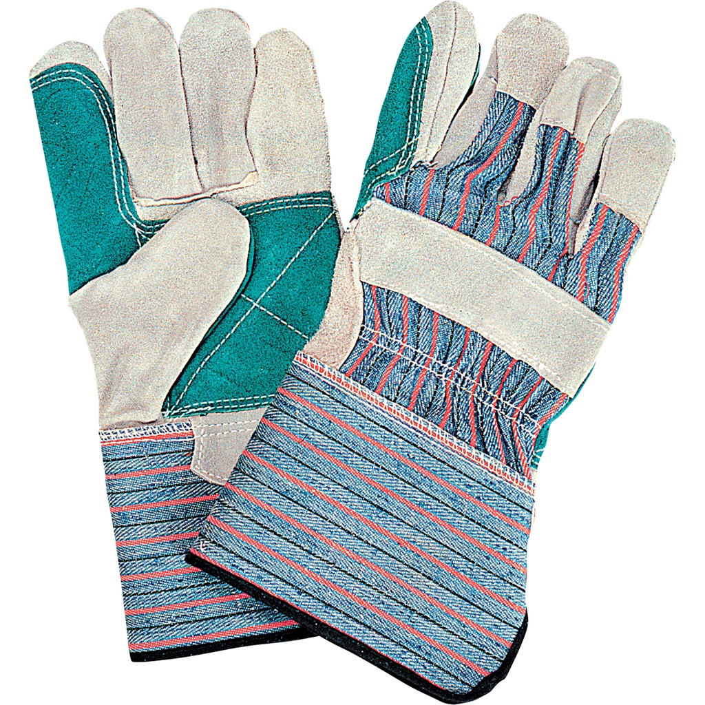 Gants d'ajusteur de qualité standard à paume double taille Grand poignet Manchette doublure Coton