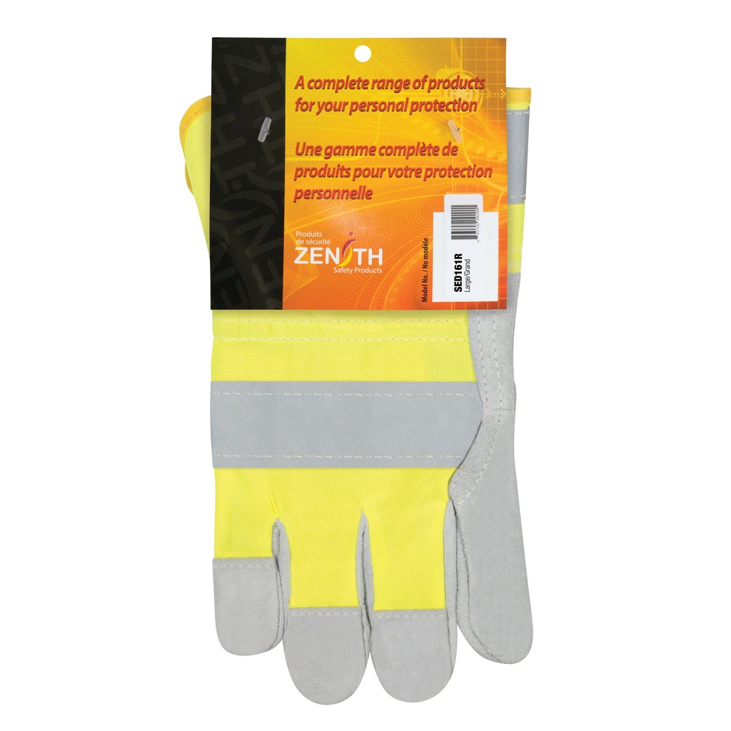 [ZEN-SED161R] Gants d'ajusteur doublés pour l'hiver orange haute visibilité taille Grand poignet Sécurité doublure Thinsulate(MC)