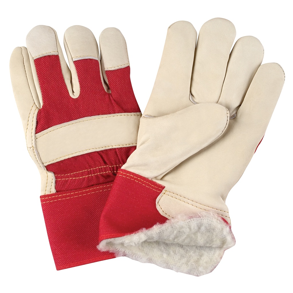 [ZEN-SDL883] Gants d'ajusteur rouge & blanc doublés pour l'hiver de première qualité taille 2T-Grand poignet Sécurité doublure Boa