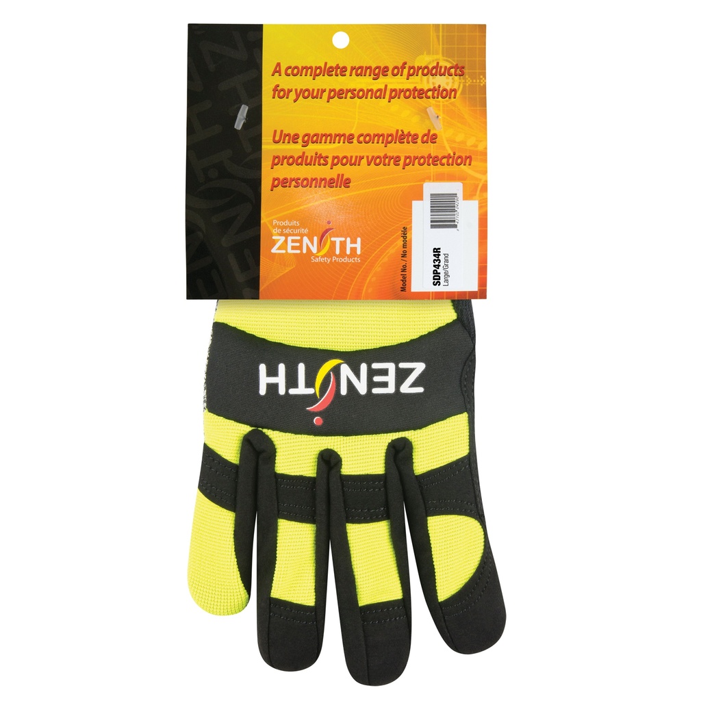[ZEN-SDP433R] Gants de mécanicien ZM500 haute visibilité résistants aux coupures taille Moyen
