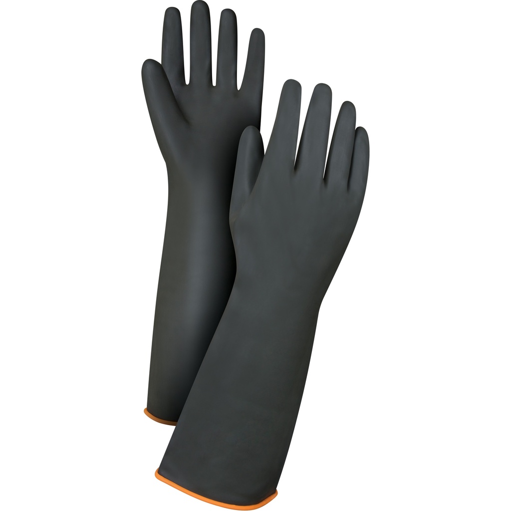 [ZEN-SAP221] Gants de poids lourd pour la manipulation de produits chimiques taille Grand/9 Latex de caoutchouc poignet Bourrelet/Enroulé