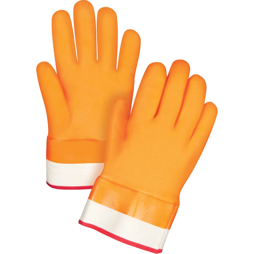 Gants doublés pour l'hiver résistants aux produits chimiques taille Grand/9 PVC poignet Sécurité doublure Molleton de mousse