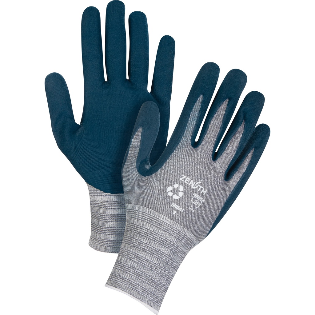 [ZEN-SHI541] Gants écologiques enduits et légers taille 9 Polyester/rPET paume enduite de Mousse de nitrile