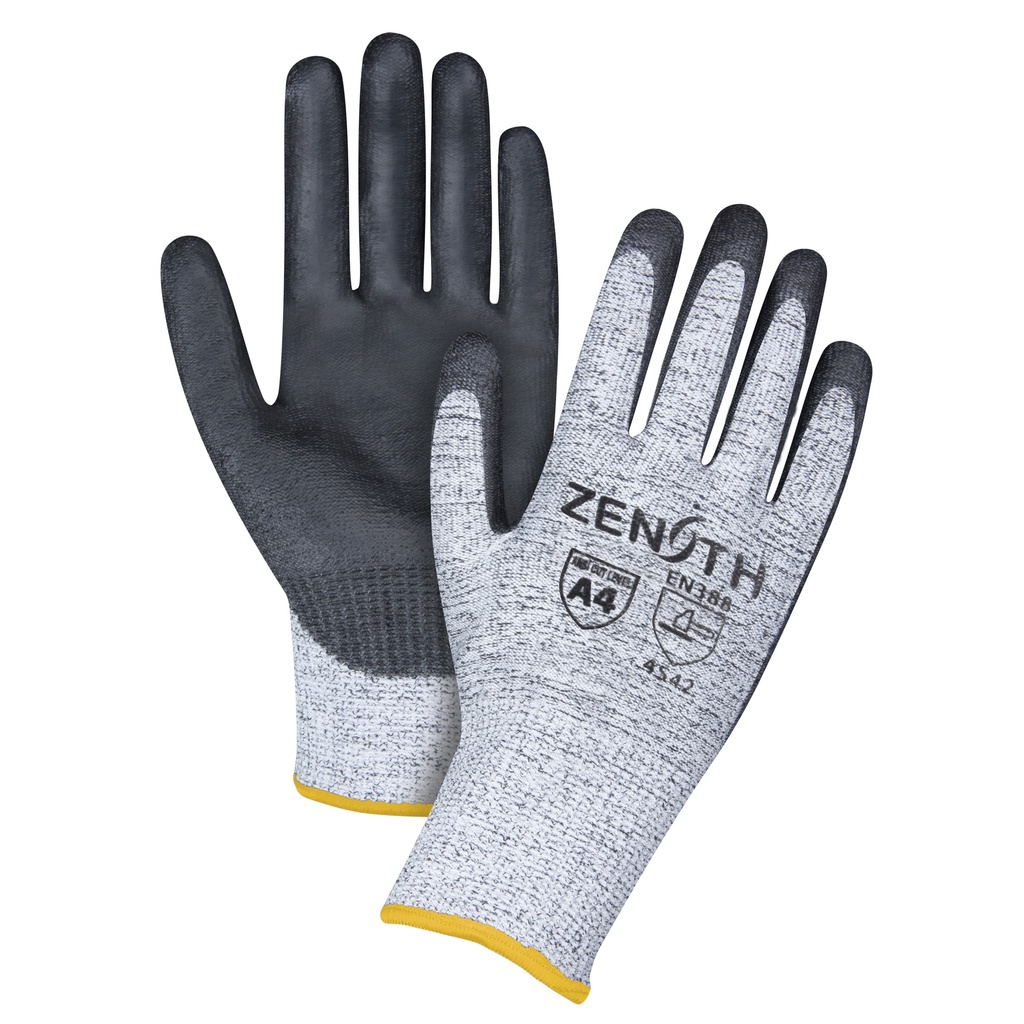 [ZEN-SEF170] Gants élastiques sans coutures résistants à la coupe taille 2T-Grand/11 PEHP paume enduite de Polyuréthane