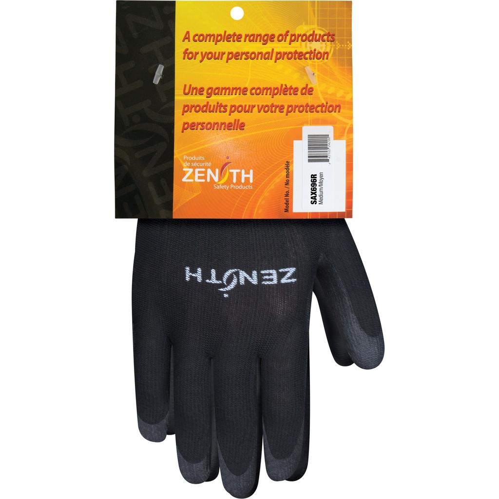 [ZEN-SAX696R] Gants enduits à dextérité ultime taille Moyen/8 Polyester paume enduite de Polyuréthane