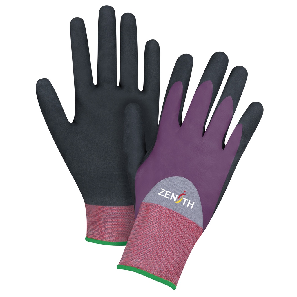 Gants enduits de première qualité ZX-2 taille 2T-Grand/11 Nylon paume enduite de Nitrile/Mousse de nitrile
