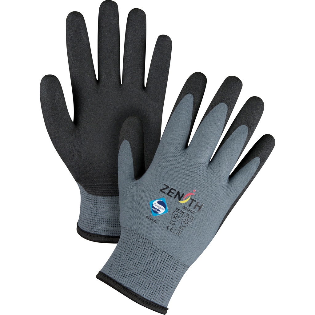 Gants enduits de première qualité ZX-30° taille Grand/9 Nylon paume enduite de PVC doublure Acrylique