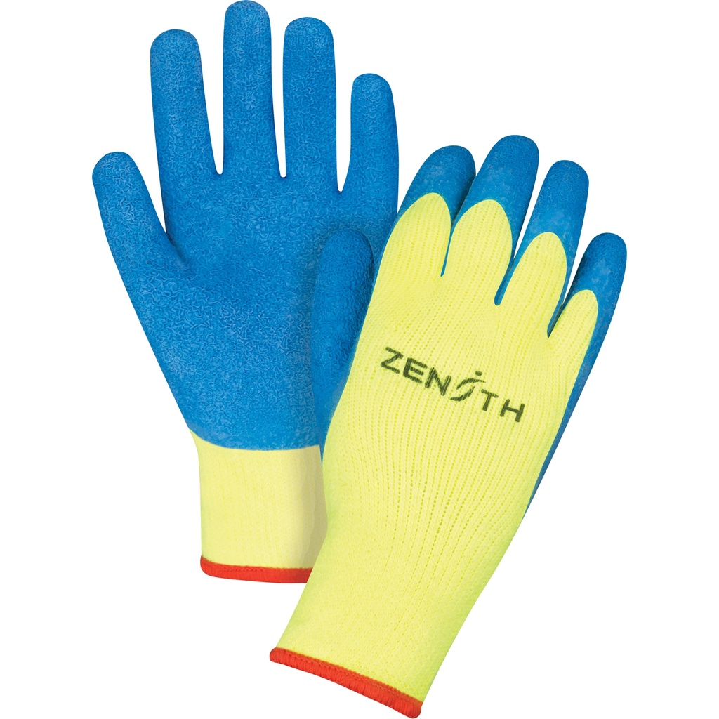 Gants haute visibilité doublés d'acrylique & enduits de caoutchouc taille Petit/7 Tissu éponge paume enduite de Latex de caoutchouc doublure Acrylique