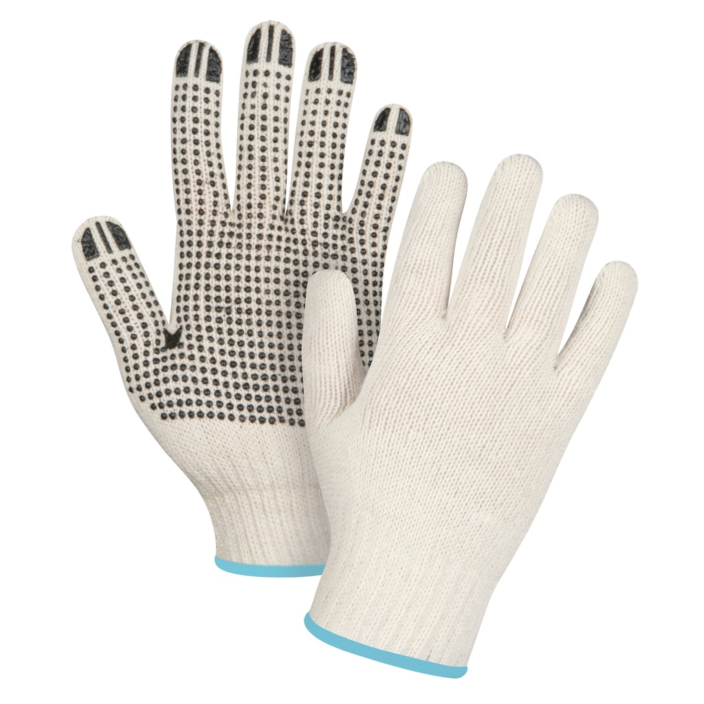 [ZEN-SDS947] Gants légers tricotés à pois taille T-Grand Poly/coton paume enduite de Un côté