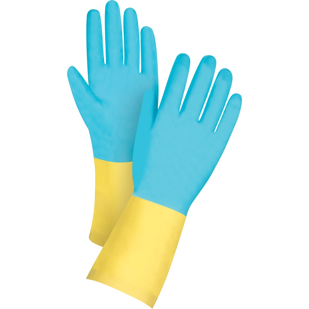 Gants trempés de première qualité résistants aux produits chimiques taille Grand/9 Latex de caoutchouc/Néoprène poignet Droit doublure Ouatée