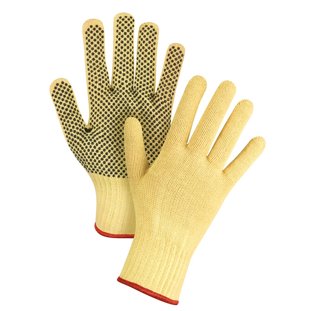 Gants tricotés sans couture à pois taille Petit/7 Kevlar(MD) paume enduite de PVC