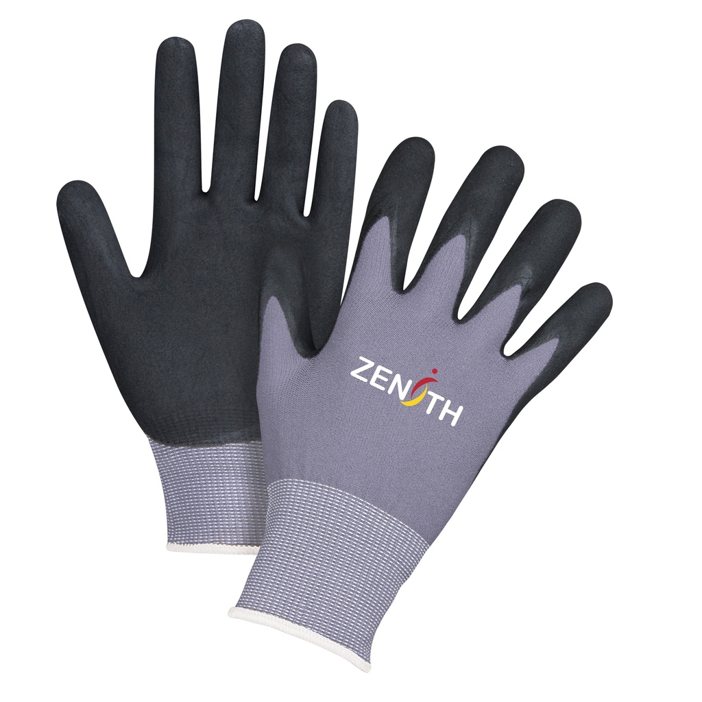 [ZEN-SDP440] Gants ZX-1 de première qualité compatibles avec les écrans tactiles taille Moyen/8 Nylon paume enduite de Nitrile/Mousse de nitrile