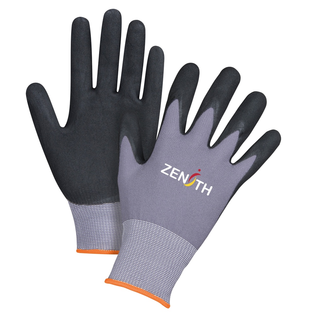 [ZEN-SDP439] Gants ZX-1 de première qualité compatibles avec les écrans tactiles taille Petit/7 Nylon paume enduite de Nitrile/Mousse de nitrile