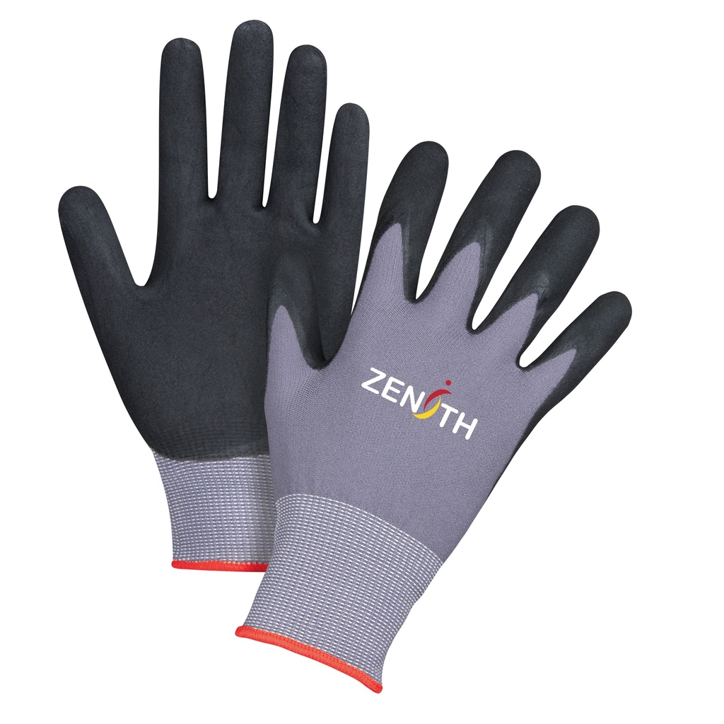 Gants ZX-1 de première qualité compatibles avec les écrans tactiles taille T-petit/6 Nylon paume enduite de Mousse de nitrile