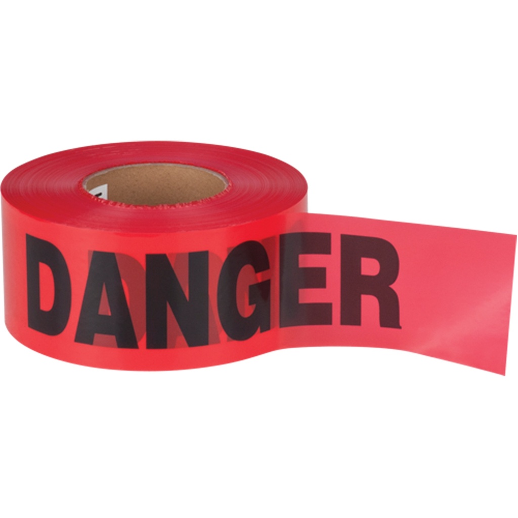 [ZEN-SEK399] Ruban de barricade "DANGER" noir sur rouge 3" x 1500' 1.5 mil