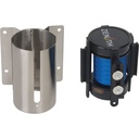 Barrière de foule à ruban rétractable magnétique, fixation murale, acier inoxydable ruban bleu de 7'
