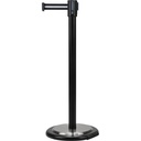 Barrière de foule sur pied avec ruban rétractable acier ruban noir/blanc de 7'