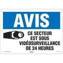 Enseigne « Sous vidéosurveillance » Aluminium 14" x 10"