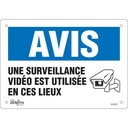 Enseigne « Surveillance vidéo » Plastique 10" x 7"