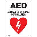 Enseigne «AED Automated External Defibrillator» Plastique 10" x 14"