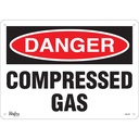 Enseigne «Compressed Gas» Plastique 14" x 10"