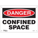 Enseigne «Confined Space» Plastique 10" x 7"