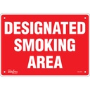 Enseigne «Designated Smoking Area» Aluminium 10" x 7"