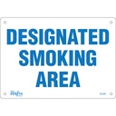Enseigne «Designated Smoking Area» Plastique 10" x 7"