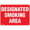 Enseigne «Designated Smoking Area» Plastique 14" x 10"