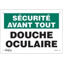Enseigne «Douche Oculaire» Plastique 10" x 7"