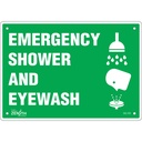 Enseigne «Emergency Shower And Eyewash» Aluminium 10" x 7"