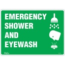 Enseigne «Emergency Shower And Eyewash» Vinyle 14" x 10"