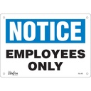 Enseigne «Employees Only» Plastique 10" x 7"