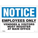 Enseigne «Employees Only» Plastique 14" x 10"