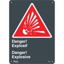 Enseigne «Explosif/Explosive» Aluminium 10" x 14"