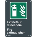 Enseigne «Extincteur D'Incendie/Fire Extinguisher» Aluminium 10" x 14"