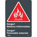 Enseigne «Flammable Materials/Matières Inflammables» Vinyle 10" x 14"