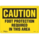 Enseigne «Foot Protection Required» Aluminium 10" x 7"