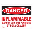 Enseigne «Garder Loin Des Flammes» Aluminium 14" x 10"